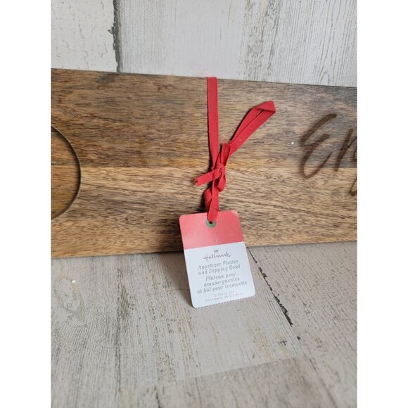 Hallmark appetizer platter enjoy wooden Xmas home decor - Picture 3 of 6